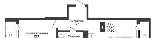квартира г Краснодар р-н Карасунский ЖК «Сказка Град» фото 1