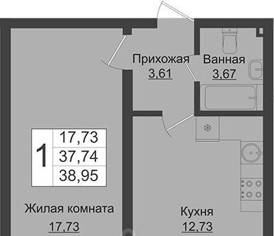 квартира г Краснодар р-н Прикубанский ЖК Зелёный театр фото 1