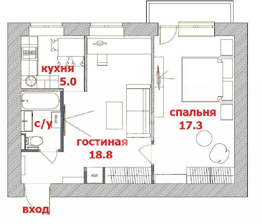 квартира г Москва метро Текстильщики б-р Волжский 18к/2 фото 19