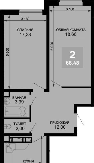 квартира г Краснодар р-н Прикубанский мкр им Петра Метальникова ЖК «Лучший» фото 1