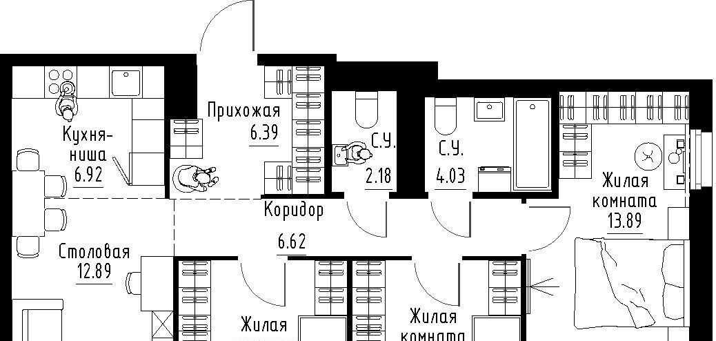 квартира г Екатеринбург Ботаническая б-р Золотистый 15 фото 1