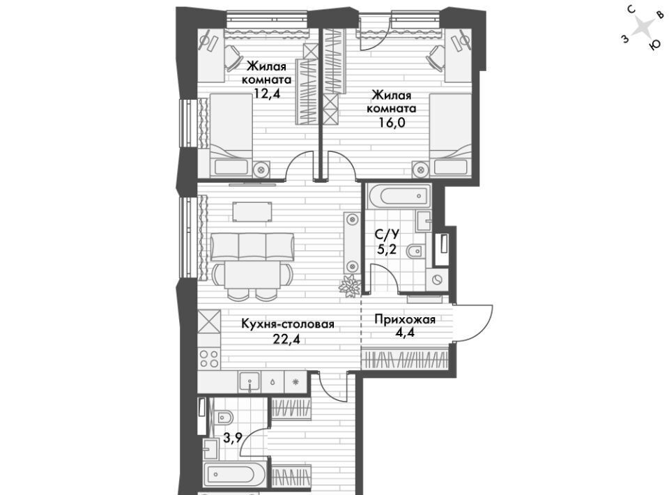 квартира г Владивосток р-н Ленинский ул Крылова 10 фото 1