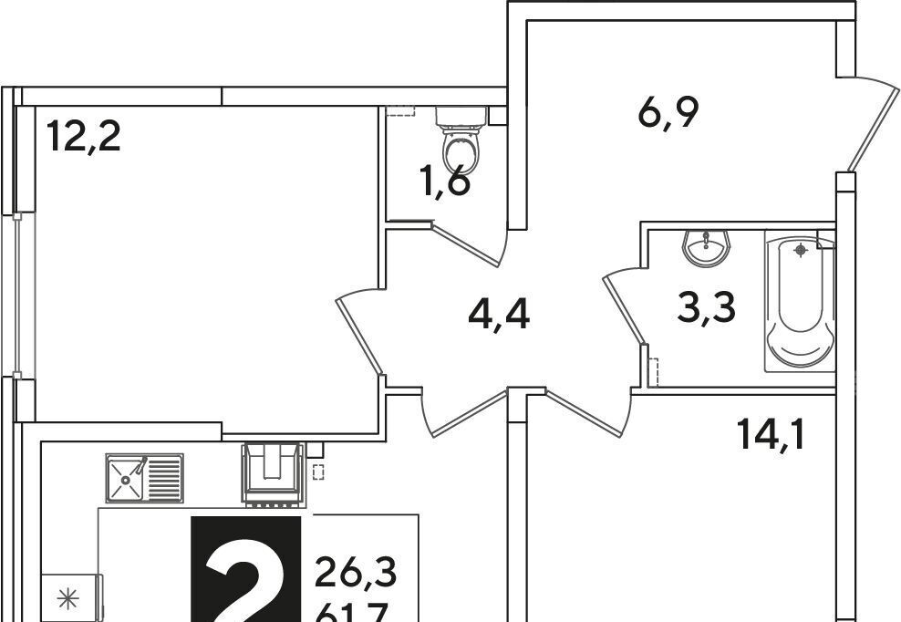 квартира г Краснодар р-н Прикубанский ул им. Ивана Беличенко 92к/1 фото 1