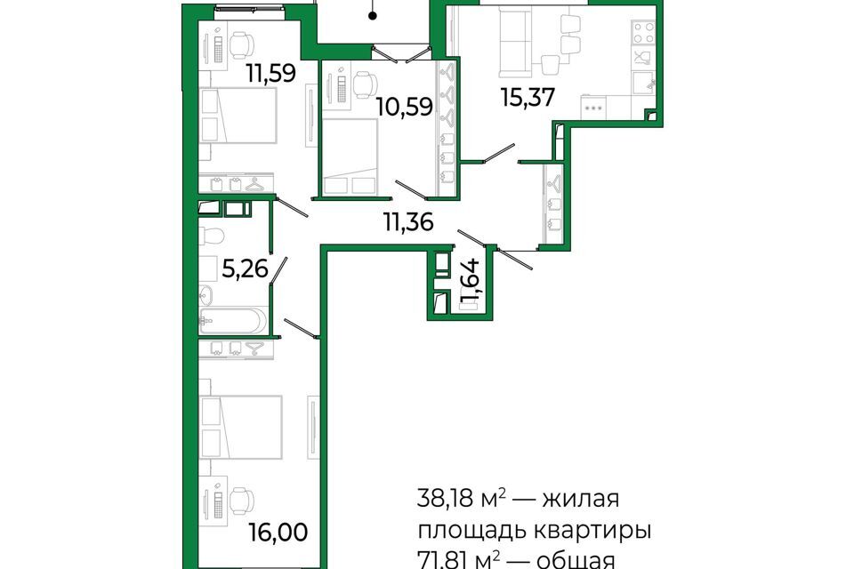 квартира р-н Всеволожский г Сертолово жилой комплекс Сертолово Парк фото 1