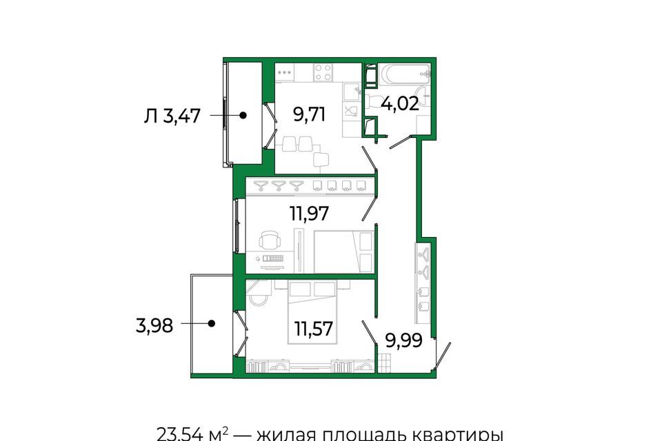 квартира р-н Всеволожский г Сертолово жилой комплекс Сертолово Парк фото 1