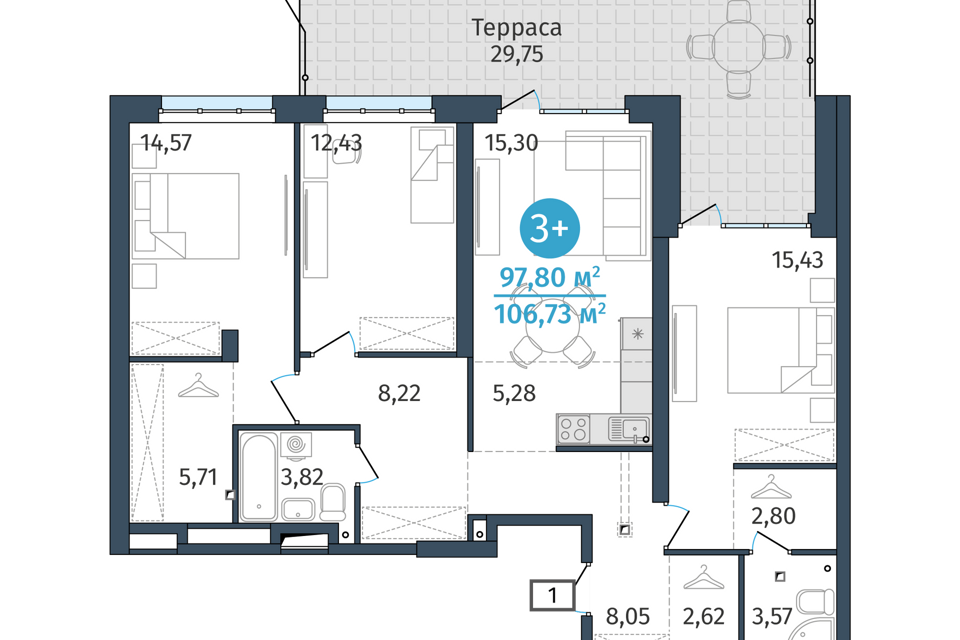 квартира г Тюмень ул Тимофея Кармацкого 17 городской округ Тюмень фото 1