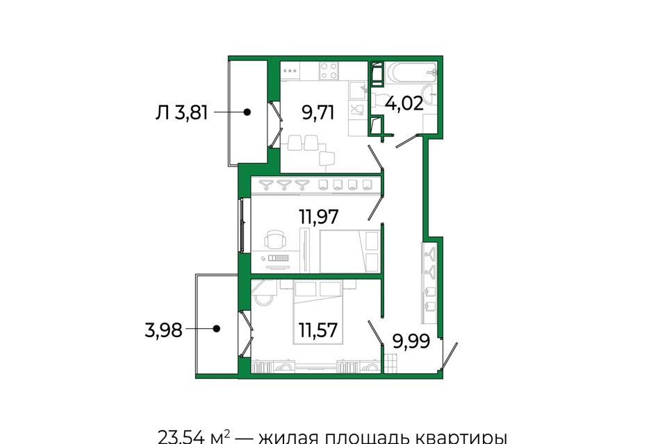 квартира р-н Всеволожский г Сертолово жилой комплекс Сертолово Парк фото 1