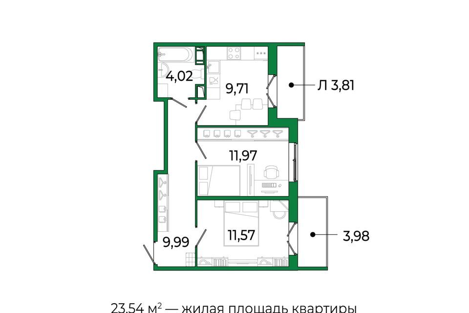 квартира р-н Всеволожский г Сертолово жилой комплекс Сертолово Парк фото 1