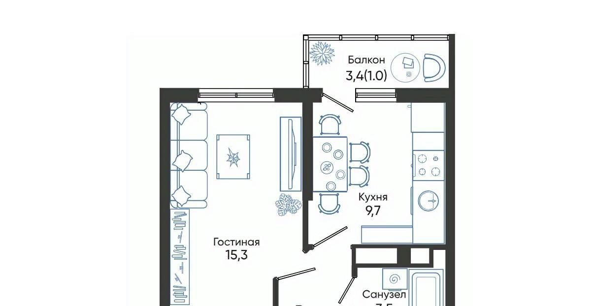 квартира г Новороссийск р-н Центральный ЖК Облака 2 фото 1