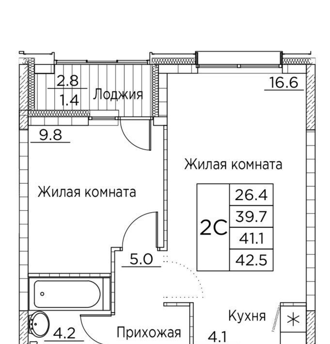 квартира г Владивосток р-н Ленинский ул Расула Гамзатова 7к/2 фото 1