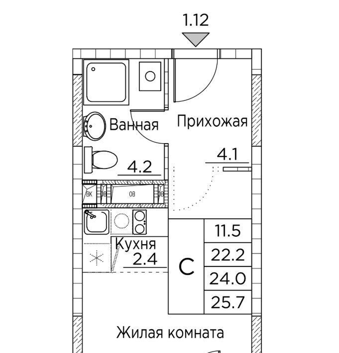 квартира г Владивосток р-н Ленинский ул Расула Гамзатова 7к/2 фото 1