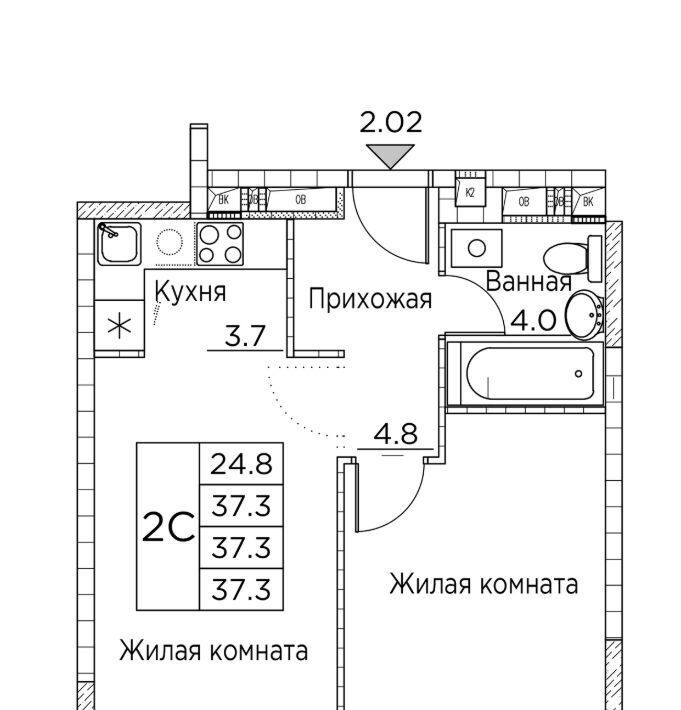 квартира г Владивосток р-н Ленинский ул Расула Гамзатова 7к/2 фото 1