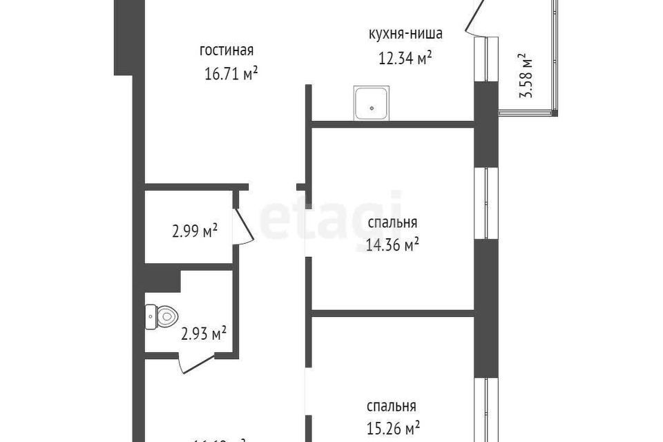 квартира г Красноярск наб Южная 12 городской округ Красноярск фото 8