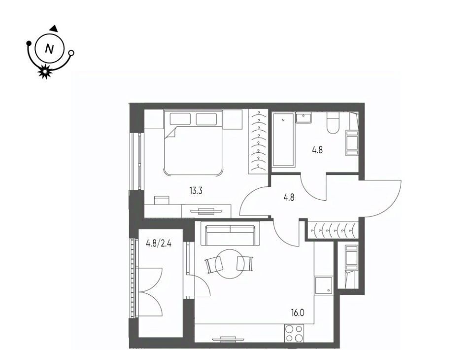 квартира г Омск р-н Кировский микрорайон Зелёная Река 13 фото 1