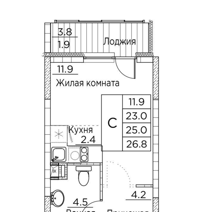 квартира г Владивосток р-н Ленинский ул Расула Гамзатова 7к/2 фото 1