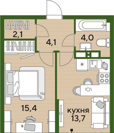 квартира г Краснодар р-н Прикубанский Догма Парк мкр фото 1