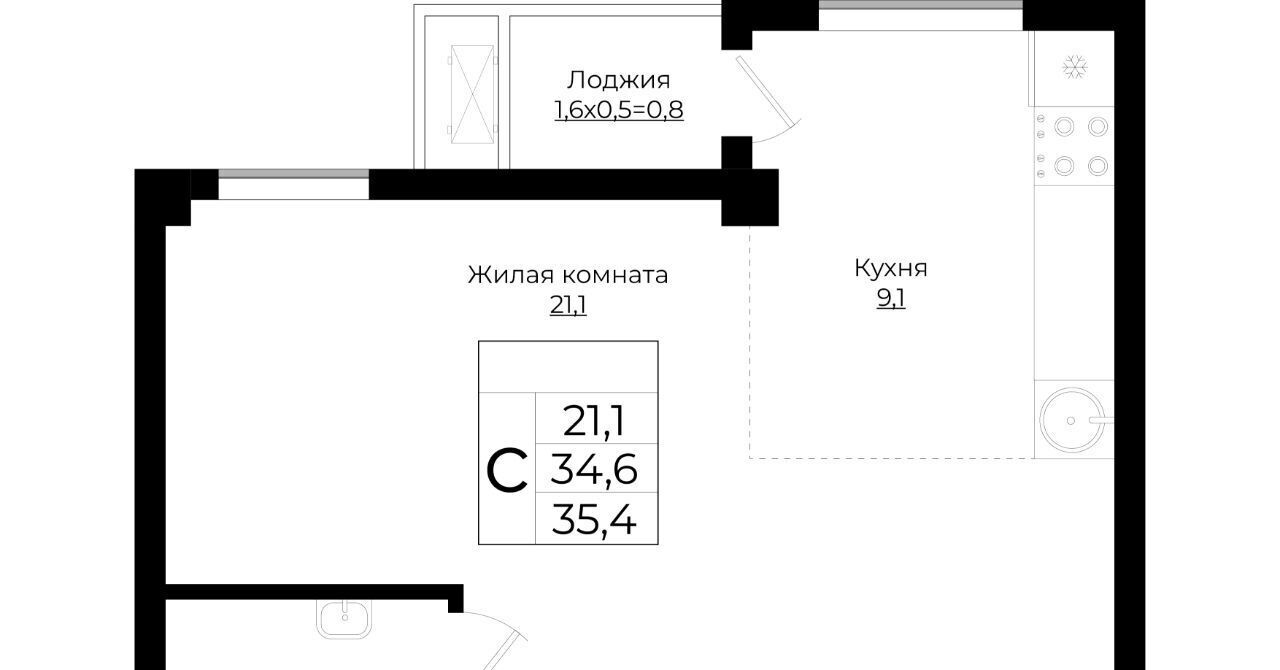 квартира г Краснодар р-н Прикубанский ЖК «Европа-Сити» фото 1