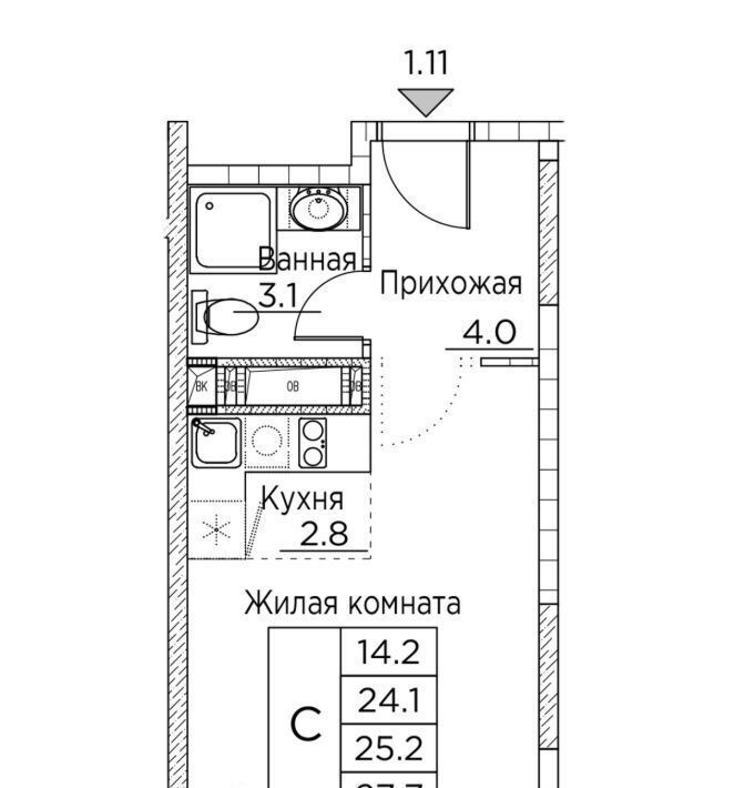 квартира г Владивосток р-н Ленинский ул Расула Гамзатова 7к/2 фото 1