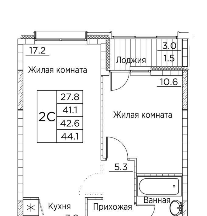 квартира г Владивосток р-н Ленинский ул Расула Гамзатова 7к/2 фото 1