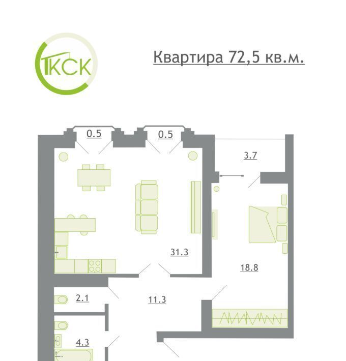 квартира р-н Смоленский д Киселевка Смоленский муниципальный округ, Козинское с пос фото 1