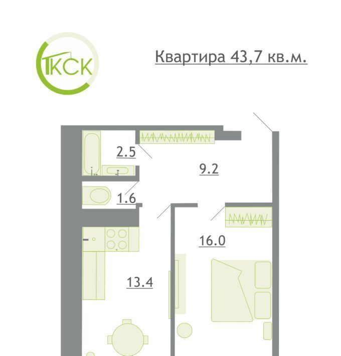 квартира р-н Смоленский д Киселевка Козинское с пос фото 1