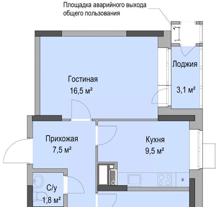 квартира г Ижевск р-н Первомайский Южный ЖК «Дом героев Леонов» жилрайон фото 2