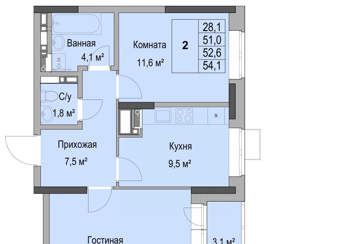 квартира г Ижевск р-н Первомайский Южный ЖК «Дом героев Леонов» жилрайон фото 2