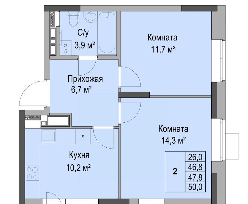 квартира г Ижевск р-н Первомайский Южный ЖК «Дом героев Леонов» жилрайон фото 1