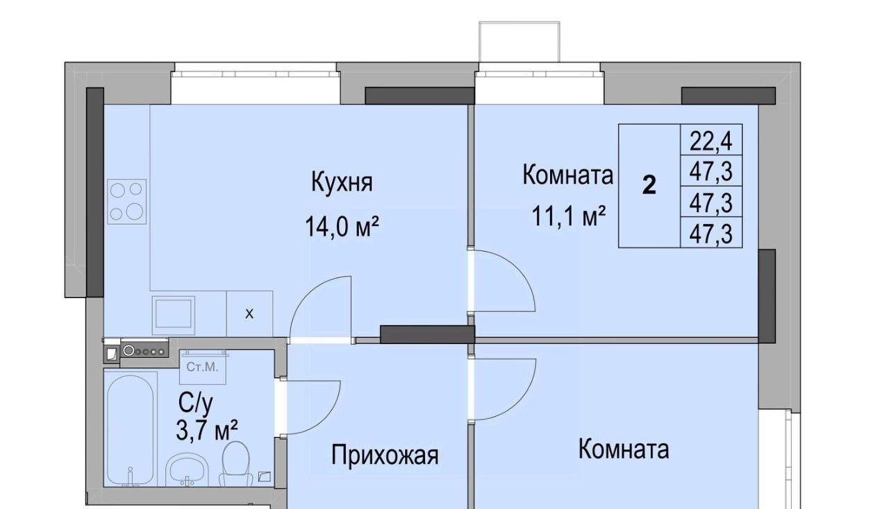 квартира г Ижевск р-н Первомайский пер Ботеневский 30к/1 фото 1