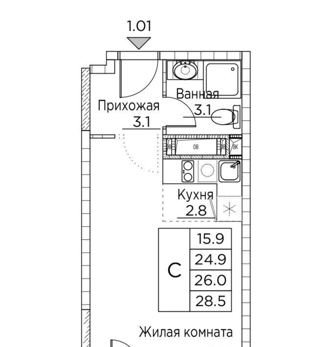 квартира г Владивосток р-н Ленинский ул Расула Гамзатова 7к/2 фото 1