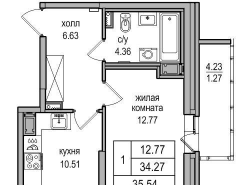 квартира г Санкт-Петербург п Парголово Парнас метро Парнас проезд Толубеевский, 34к 2 фото 1