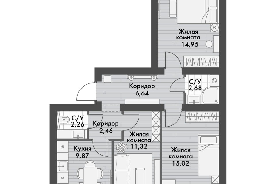 квартира р-н Зеленодольский посёлок Октябрьский фото 1