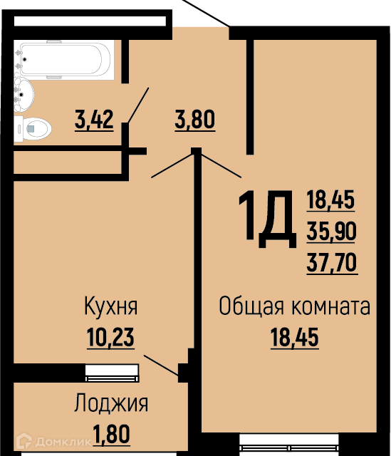 квартира г Краснодар ул Заполярная 39к/1 муниципальное образование Краснодар фото 1