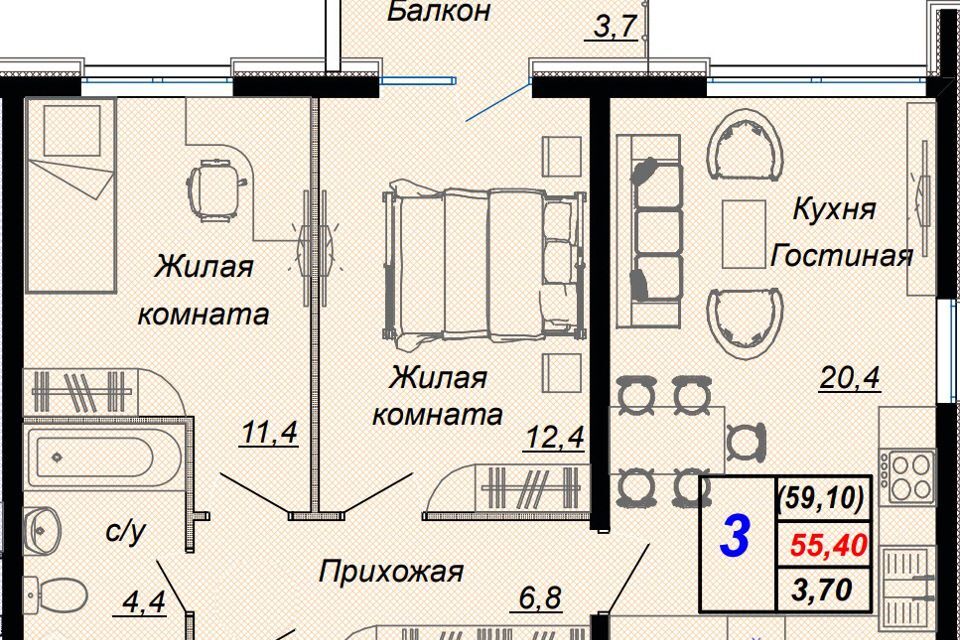 квартира городской округ Сочи, посёлок городского типа Дагомыс, Российская улица, 26 фото 1