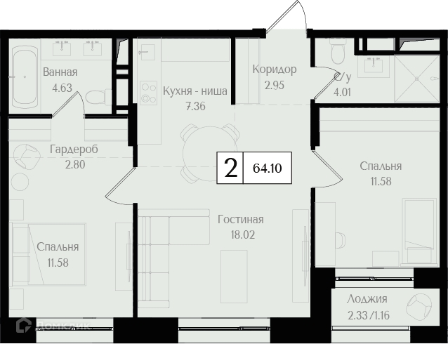 квартира г Москва ул 1-я Бухвостова 12/11к 1 фото 1