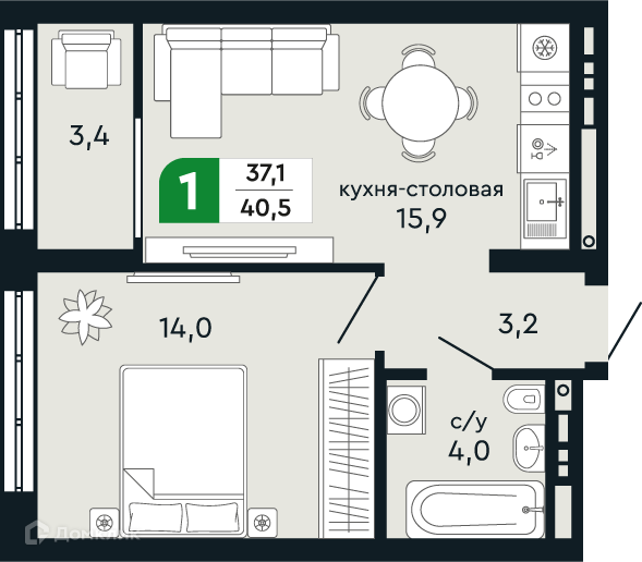 квартира г Верхняя Пышма ул Бажова 30а городской округ Верхняя Пышма фото 1