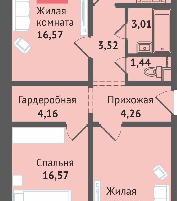 квартира р-н Медведевский пгт Медведево ул Дмитрия Средина 7 фото 1