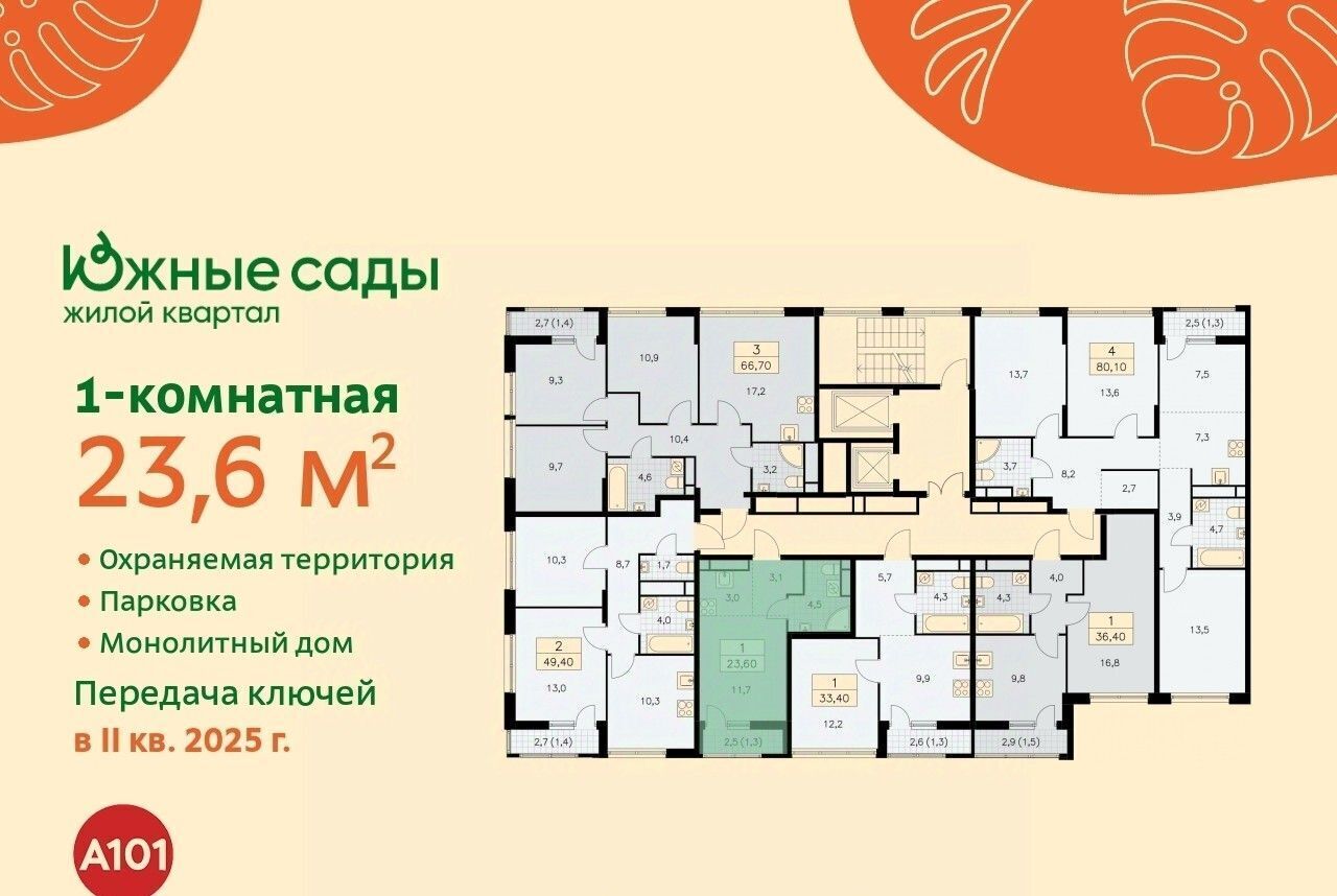 квартира г Москва метро Улица Горчакова ЖК «Южные сады» к 2. 1 фото 2