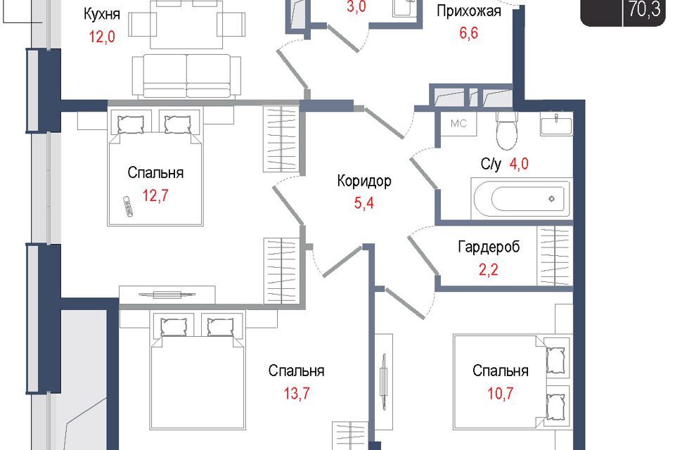 квартира г Королев туп Первомайский городской округ Королёв фото 1