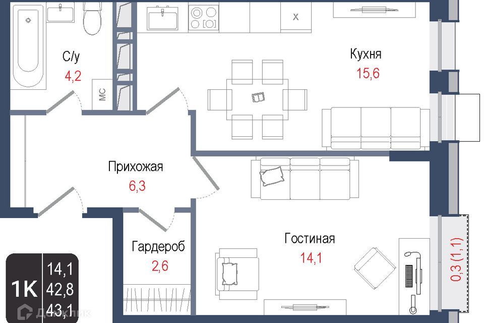 квартира г Королев туп Первомайский городской округ Королёв фото 1