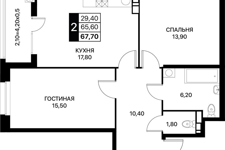 квартира г Ростов-на-Дону городской округ Ростов-на-Дону, жилой комплекс Полёт, 6к 1 фото 1