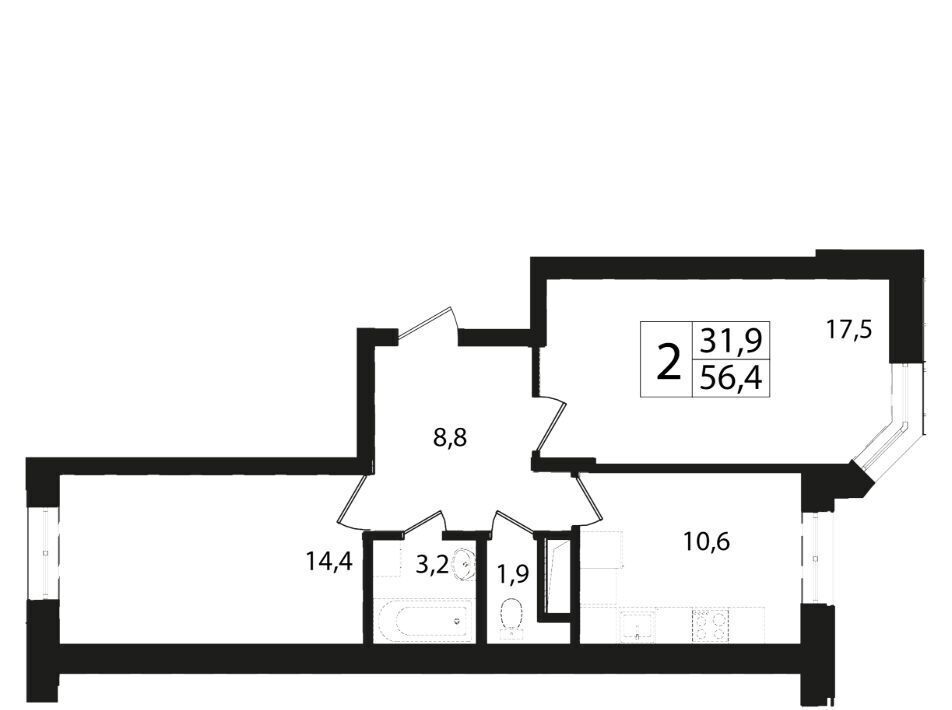 квартира городской округ Одинцовский г Звенигород мкр 3 13 Крёкшино фото 1