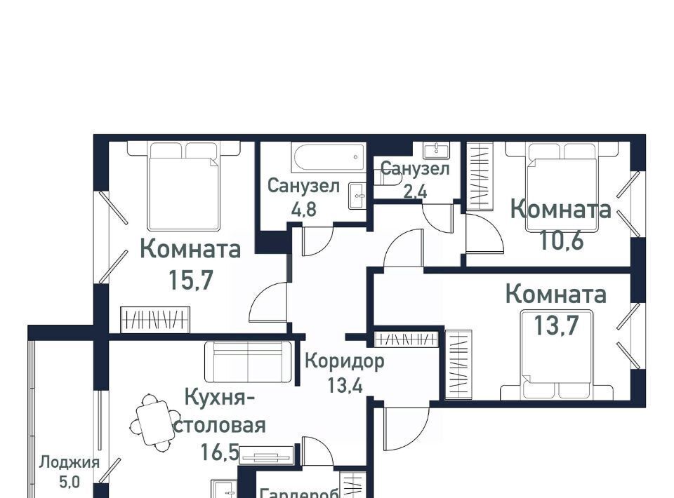 квартира п Западный р-н мкр Притяжение ул имени ефрейтора Потехина 2 Кременкульское с/пос фото 1