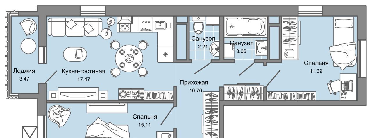 квартира г Ульяновск р-н Заволжский Новый Город 10-й кв-л, Улла жилой комплекс фото 1