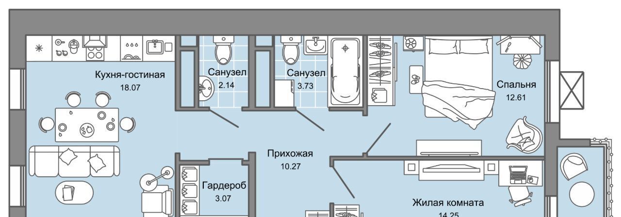 квартира г Ульяновск р-н Заволжский Новый Город 10-й кв-л, Улла жилой комплекс фото 1