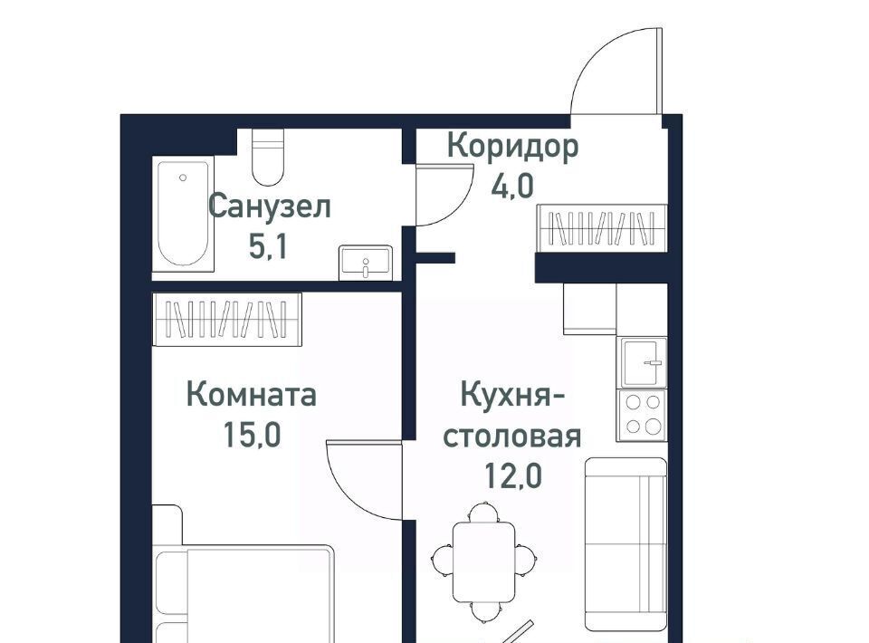 квартира п Западный р-н мкр Притяжение ул имени ефрейтора Потехина 2 Кременкульское с/пос фото 1