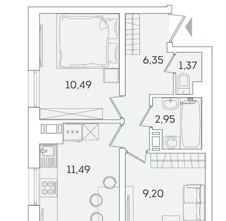 квартира р-н Всеволожский г Мурино ул Графская 6к/3 Девяткино фото 1