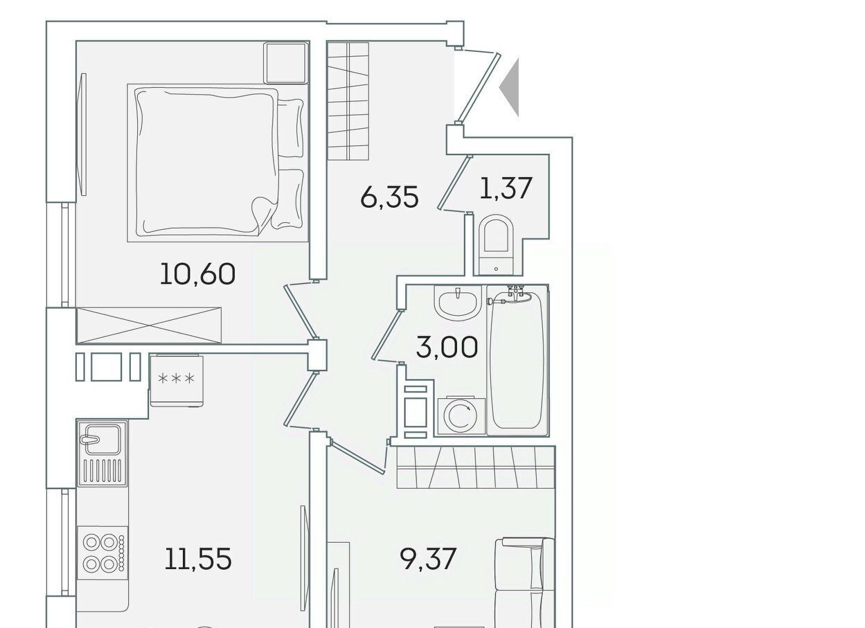 квартира р-н Всеволожский г Мурино ул Графская 6к/4 Девяткино фото 1