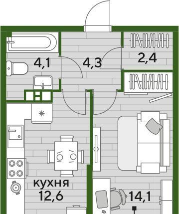 квартира г Краснодар р-н Прикубанский ул им. Анны Ахматовой фото 1