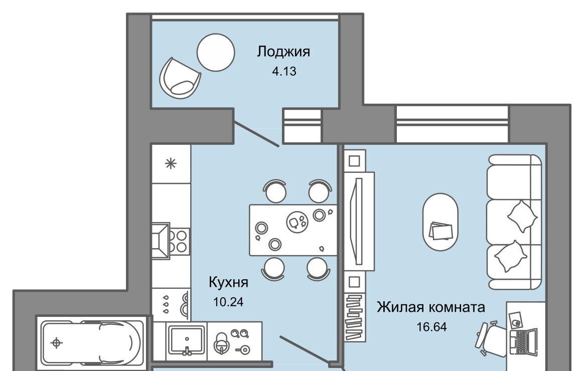 квартира г Ульяновск р-н Засвияжский Город Новаторов жилой комплекс, 1 фото 1